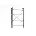 Βιβλιοθήκη Mina άσπρο μελαμίνη μεταλλικό πλαίσιο 60x24x100εκ ed7533 - Image 3