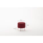 Σκαμπό Octo Claret κόκκινο μεταλλικά πόδια 40x40x40εκ ed7546 - Image 2