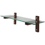 Ραφιέρα Xio καρυδί ξύλο επιφάνεια γυαλί 85x25x25εκ ed7559 - Image 3