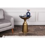 Βοηθητικό μεταλλικό τραπεζάκι Corti χρυσό χρώμα 42x56cm ed7568