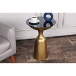 Βοηθητικό μεταλλικό τραπεζάκι Corti χρυσό χρώμα 42x56cm ed7568 - Image 4