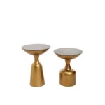 Σετ μεταλλικά τραπεζάκια Corti χρυσό χρώμα 42x56cm ed7574 - Image 3