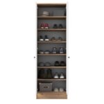 Ντουλάπα Pic καρυδί άσπρο μελαμίνη 59 8x37 5x182 8εκ ed7578 - Image 5