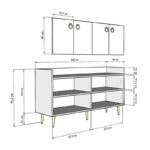 Μπουφέ Davero Sapphire λευκό 140x40x75 2cm ed7587 - Image 2