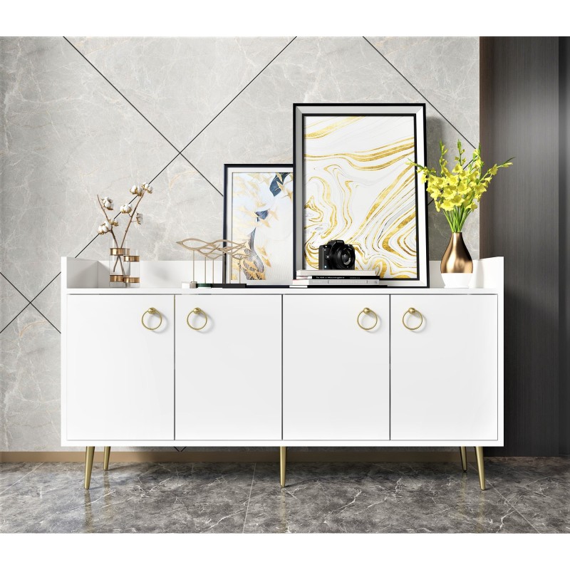 7588_0-800x800 Μπουφέ Davero λευκό 140x40x75 2cm ed7588 - Image 1