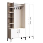 Έπιπλο εισοδου Viyana άσπρο μελαμίνη μεταλλικά πόδια 150x35x200εκ ed758 - Image 3