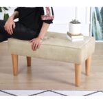 Σκαμπώ Square κρεμ 80x41x40cm ed7602 - Image 2