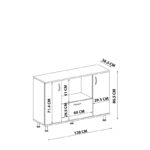 Ντουλάπι Pietro άσπρο μελαμίνη 120x36 5x86 5εκ ed7617 - Image 2