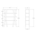Βιβλιοθήκη Conde μαύρο μελαμίνη 120x25x150εκ ed7638 - Image 2