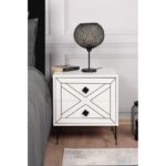 Κομοδίνο Lina άσπρη μελαμίνη 50x40x55cm ed764