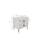 Κομοδίνο Lina άσπρη μελαμίνη 50x40x55cm ed764 - Image 2