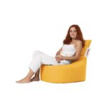 Πουφ Baton αδιάβροχο ύφασμα κίτρινο 70x35cm ed7661 - Image 4