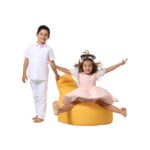 Πουφ Baton αδιάβροχο ύφασμα κίτρινο 70x35cm ed7661 - Image 5