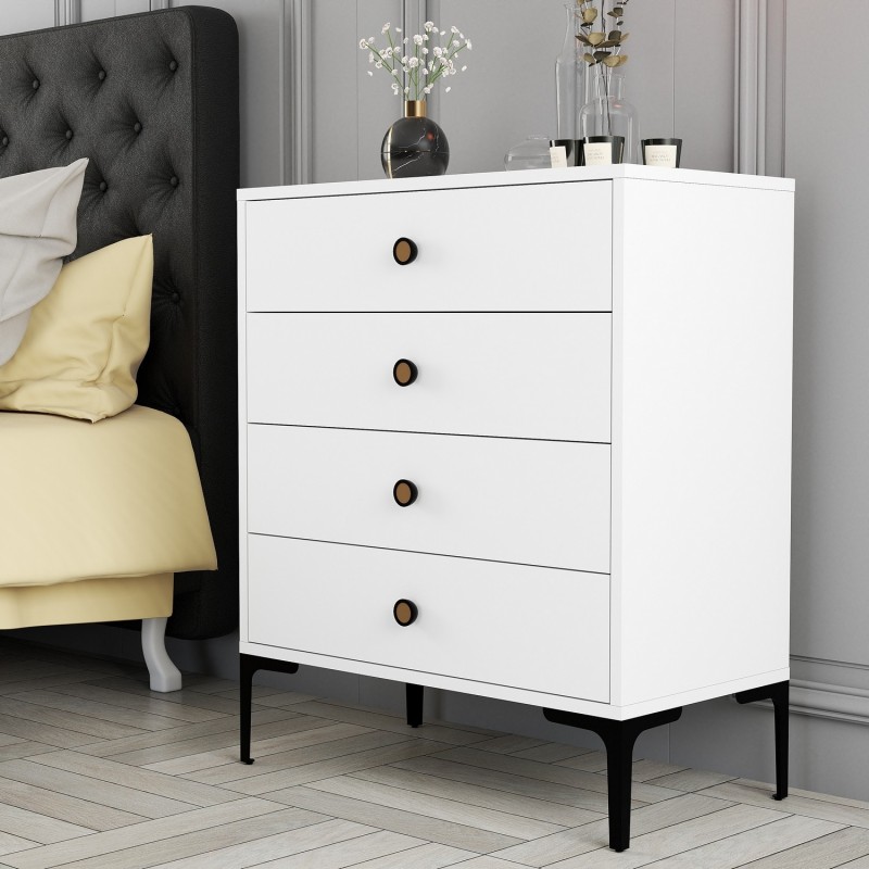 7666_0-800x800 Συρταριέρα Lisbona λευκό 76x40x90 7cm ed7666 - Image 1