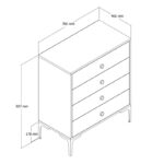 Συρταριέρα Lisbona λευκό 76x40x90 7cm ed7666 - Image 2