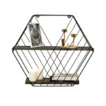 Ραφιέρα Anemone σκούρο καρυδί μαύρο ξύλο μεταλλικό πλαίσιο 60x15x52εκ ed7673 - Image 5