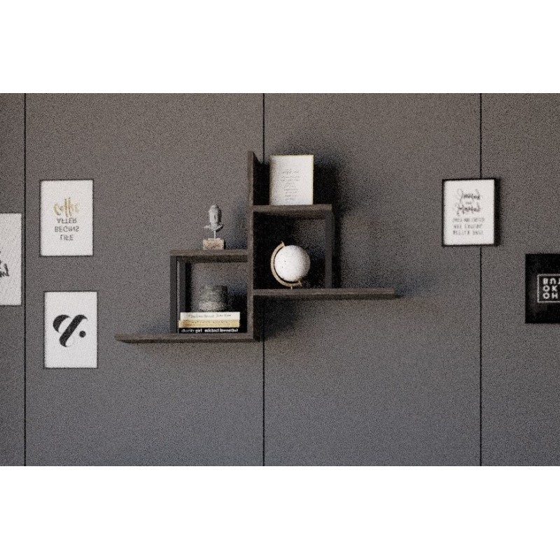 7686_0-800x800 Ράφι τοίχου Diana ανθρακί μελαμίνη 60x20x90cm ed7686 - Image 1