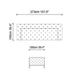 Καναπές τετραθέσιος Fashion γκρι 273x100x71cm ed768 - Image 2