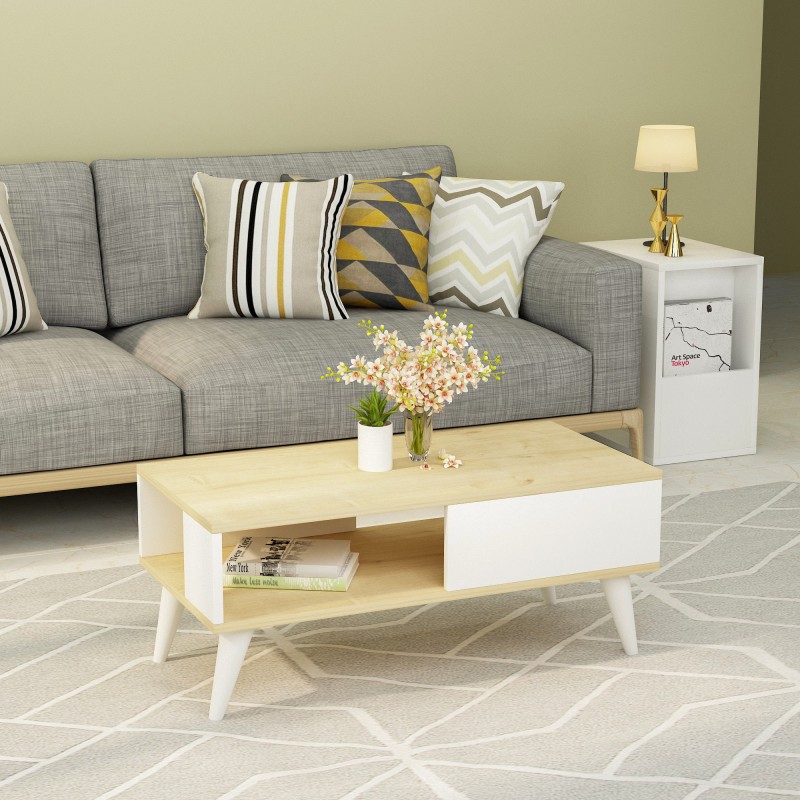 7690_0-800x800 Τραπεζάκι σαλονιού Miele sapphire λευκό χρώμα μελαμίνη 90x40x45cm ed7690 - Image 1