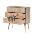 Συρταριέρα City Leaf μελαμίνη ξύλινα πόδια 80x40x89cm ed7693 - Image 3