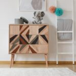 Συρταριέρα City Triangle μελαμίνη ξύλινα πόδια 80x40x89cm ed7694