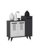 Παπουτσοθήκη Asimo ανθρακί λευκό 90x35x90 6cm μελαμίνη ed7703 - Image 5