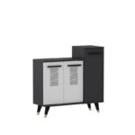 Παπουτσοθήκη Asimo ανθρακί λευκό 90x35x90 6cm μελαμίνη ed7703 - Image 4