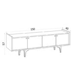 Βάση τηλεόρασης Atlas white 150x40x57cm ed7705 - Image 2