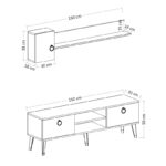 Έπιπλο τηλεόρασης Alfa Sapphire λευκό 150x35x50cm ed7706 - Image 2