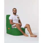 Πουφ Diamond αδιάβροχο ύφασμα πράσινο 60x35cm ed7712 - Image 4