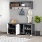 Έπιπλο εισόδου Sarandon ανθρακί άσπρο μελαμίνη 120x31 4x51 6εκ ed7716 - Image 5