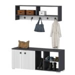 Έπιπλο εισόδου Sarandon ανθρακί άσπρο μελαμίνη 120x31 4x51 6εκ ed7716 - Image 4