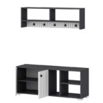 Έπιπλο εισόδου Sarandon ανθρακί άσπρο μελαμίνη 120x31 4x51 6εκ ed7716 - Image 3