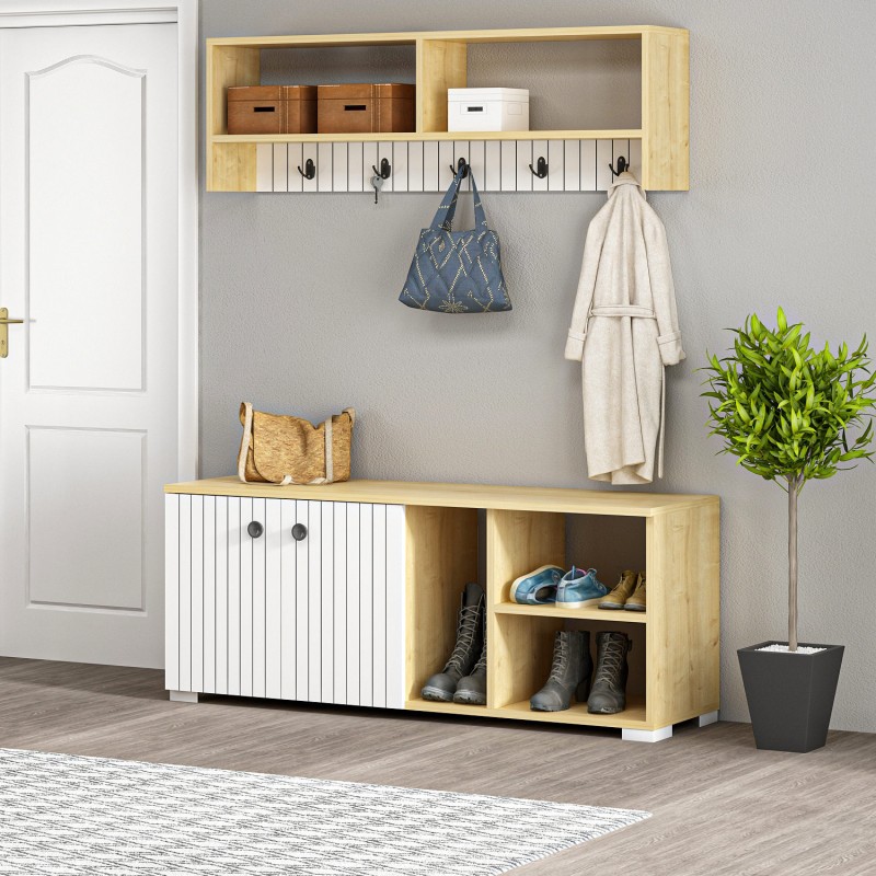 7717_0-800x800 Έπιπλο εισόδου Sarandon Sapphire άσπρο μελαμίνη 120x31 4x51 6εκ ed7717 - Image 1