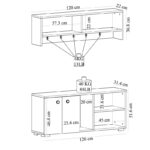 Έπιπλο εισόδου Sarandon Sapphire άσπρο μελαμίνη 120x31 4x51 6εκ ed7717 - Image 2