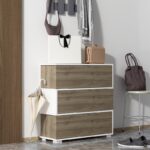 Έπιπλο εισόδου παπουτσοθήκη Aris καρυδί μελαμίνη 90x35x93cm ed7718