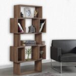 Βιβλιοθήκη Box σκούρο Oak χρώμα μελαμίνη 84x30x160cm ed7722
