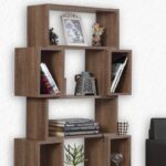Βιβλιοθήκη Box σκούρο Oak χρώμα μελαμίνη 84x30x160cm ed7722 - Image 5