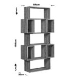 Βιβλιοθήκη Box σκούρο Oak χρώμα μελαμίνη 84x30x160cm ed7722 - Image 2