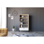 Βιβλιοθήκη Numana Sapphire δρυς άσπρο μελαμίνη 83 6x30x160εκ ed7733