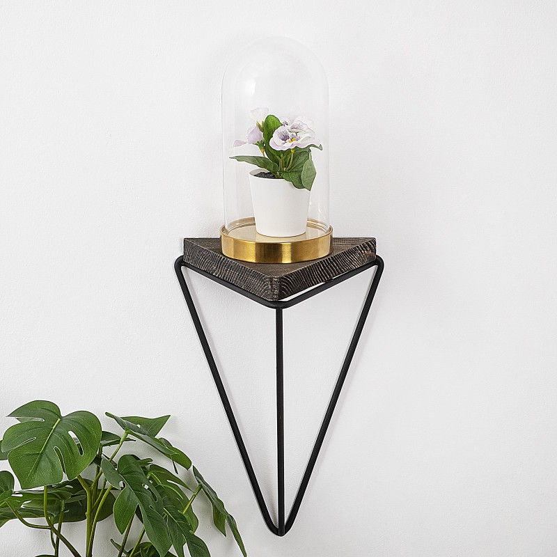 7739_0-800x800 Ραφιέρα Rosacea μαύρο σκούρο καρυδί ξύλο μεταλλικό πλαίσιο 20x15x30εκ ed7739 - Image 1