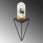 Ραφιέρα Rosacea μαύρο σκούρο καρυδί ξύλο μεταλλικό πλαίσιο 20x15x30εκ ed7739 - Image 4