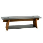 Έπιπλo tv Forli καρυδί μαύρο χρώμα ξύλο γυαλί 158x40x45cm ed773 - Image 3