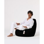 Πουφ Drop αδιάβροχο ύφασμα μαύρο 80x33cm ed7750 - Image 5