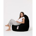 Πουφ Drop αδιάβροχο ύφασμα μαύρο 80x33cm ed7750 - Image 2