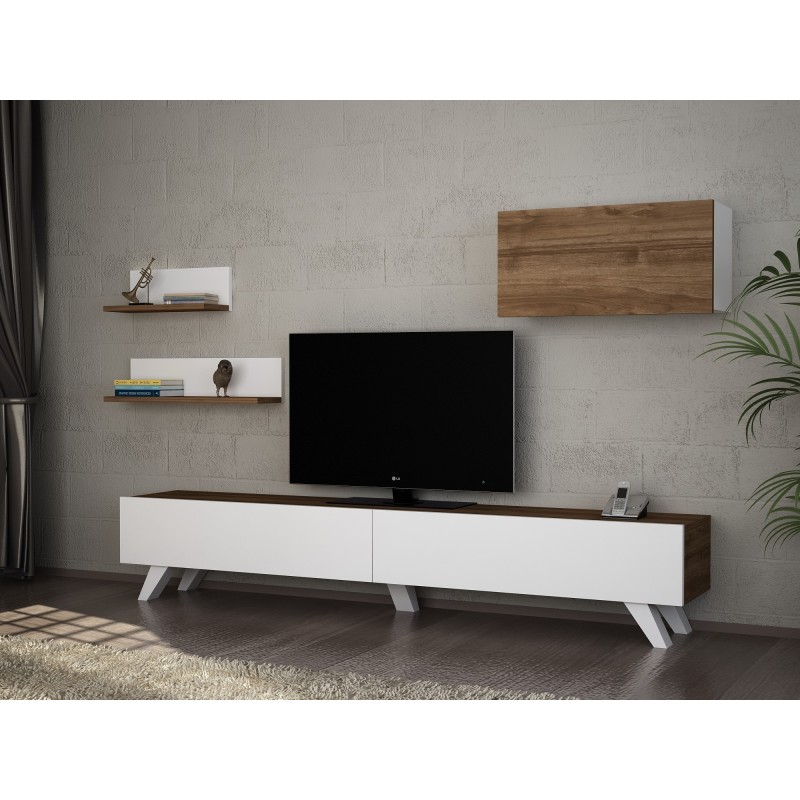 7753_0-800x800 Έπιπλο TV Magazzino λευκό καρυδί χρώμα 180x29 5x32 6cm ed7753 - Image 1