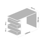 Γραφείο Maniera χρώματος λευκό καρυδί 120x60x75cm ed776 - Image 2