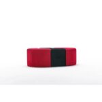 Σκαμπώ Alia κόκκινο μαύρο βελούδο 120x40x80cm ed7779 - Image 5