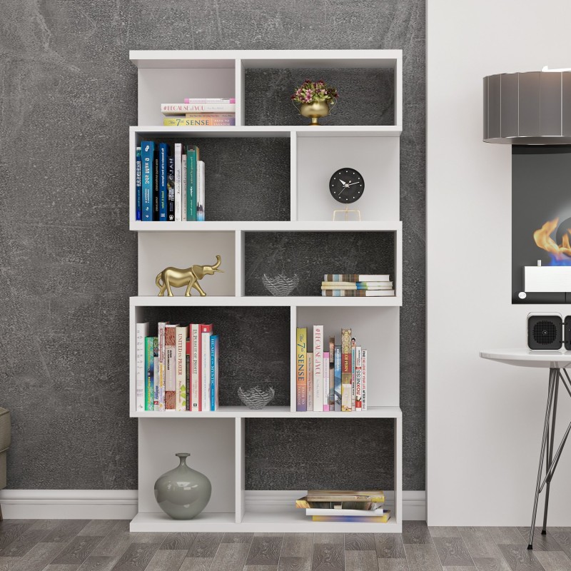 7814_0-800x800 Βιβλιοθήκη Ida άσπρο μελαμίνη 90x30x159εκ ed7814 - Image 1