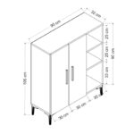 Ντουλάπι παπουτσοθήκη Viva Sapphire άσπρη μελαμίνη 90x32x105cm ed7818 - Image 2